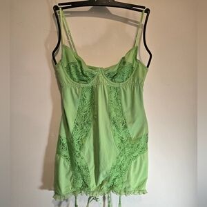 Elegant Green Lace Chemise Lingerie